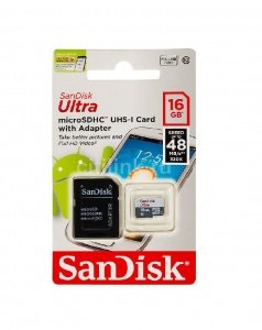   SanDisk Ultra microSDHC + SD Adapter 16GB 80MB/s (Class 10)